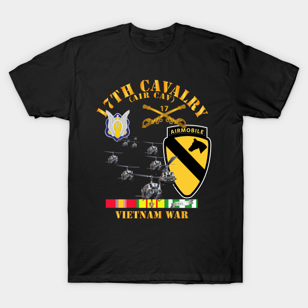Discover 17th Cavalry (Air CAv) - 1st Cav Division w SVC - Air Assault - T-Shirt