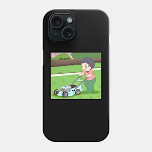 baby mowing lawn Phone Case