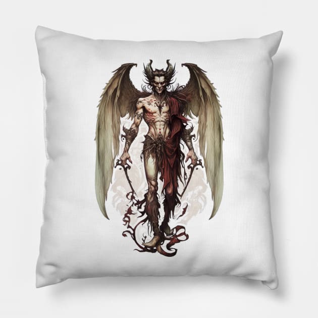 Lucifer Morningstar - The Fallen Angel Pillow by YeCurisoityShoppe