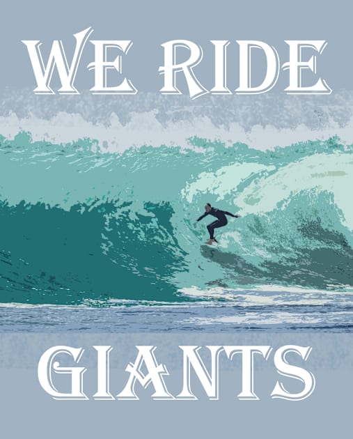 We Ride Giants - Surfer Passion Kids T-Shirt by i2studio