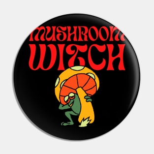 Mushroom Witch Pin