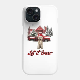 Goldendoodle Let It Snow Tree Farm Red Truck Christmas Phone Case