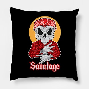 Skull Gangsta Savatage Pillow