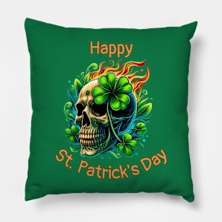 St Patricks Day 2024. Irish Skull Men Pillow