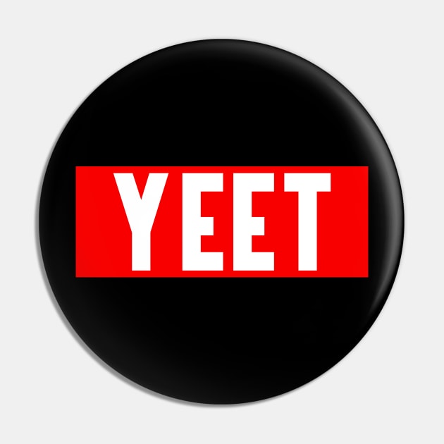 YEET - Cool Big Red Yeeting Text for Boys T-Shirt Pin by mangobanana