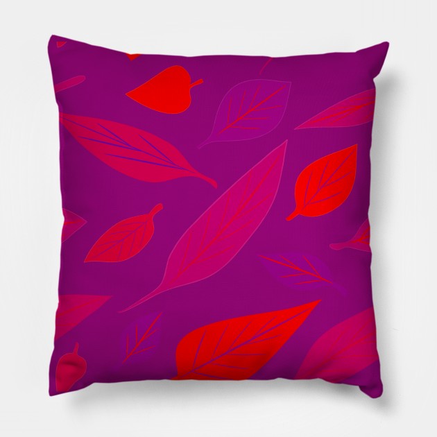 Vibrant autumn leaves Pillow by Slownessi