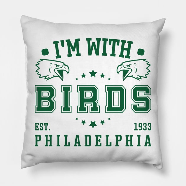 I'm With Birds - Philadelphia Eagles Pillow by Emma