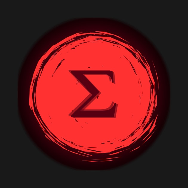 Sigma "Σ" Letter From Greek Alphabet on Red Circle by TauPhi