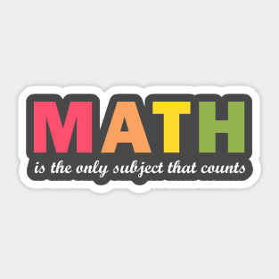 Math Is The Only Subject That Counts Sticker, Math Laptop Stickers, Water  Bottle Decals, Office Teacher Gift, Tumbler - Yahoo Shopping