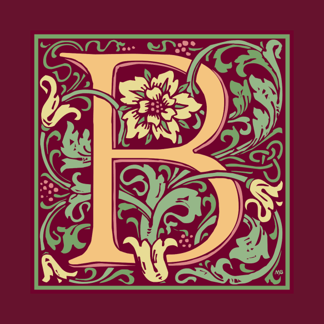 William Morris Vintage Letter B by MatchbookGraphics