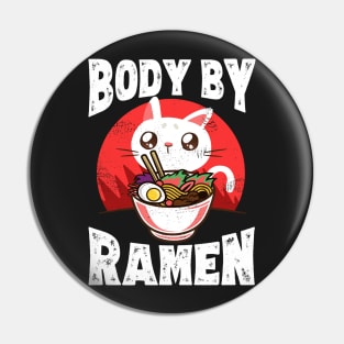 Body By Ramen Japanese Noodles Kawaii Cat Pin