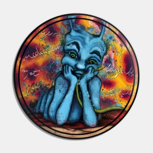 Blue caterpillar from Alice in Wonderland, trippy psychedelic art Pin