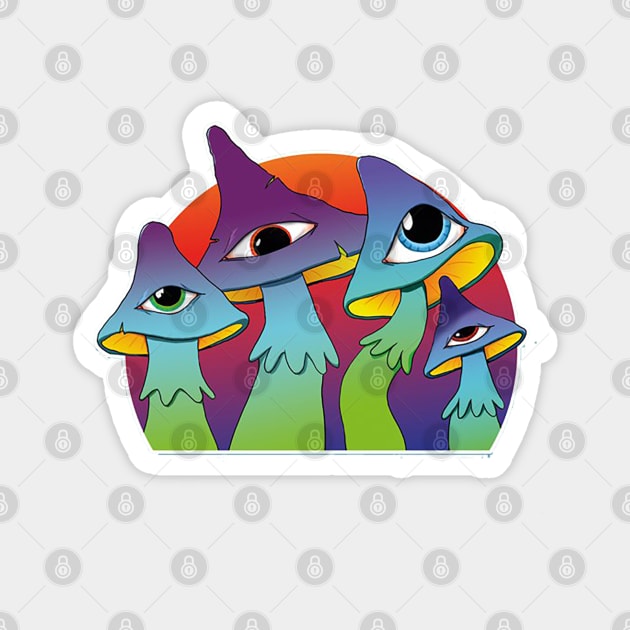 Family mushrooms Magnet by Klusha