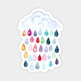 Rainbow Watercolour Rain Magnet