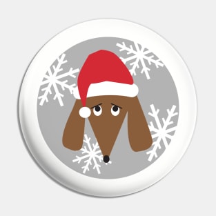 Dachshund Santa Dog Pin