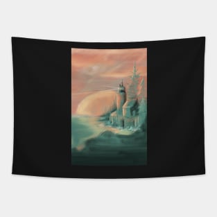 Acadia National Park Lighthouse at Sunset Tapestry