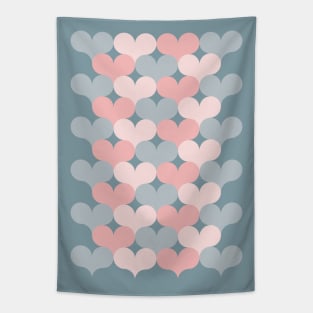 Heart pattern. Pink and gray Tapestry