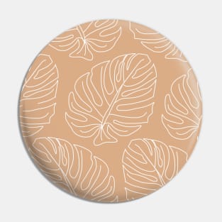 Tan Tropical Leaves Pattern Pin