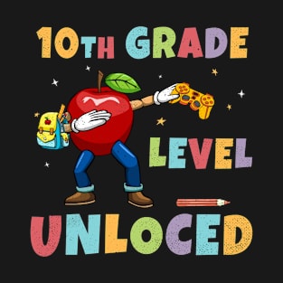 10th Grade Level Unlocked Video Gamer Geek Back To School T-Shirt