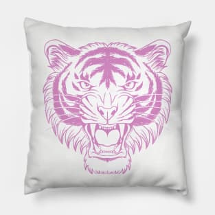 Angry tiger head illustration Pillow