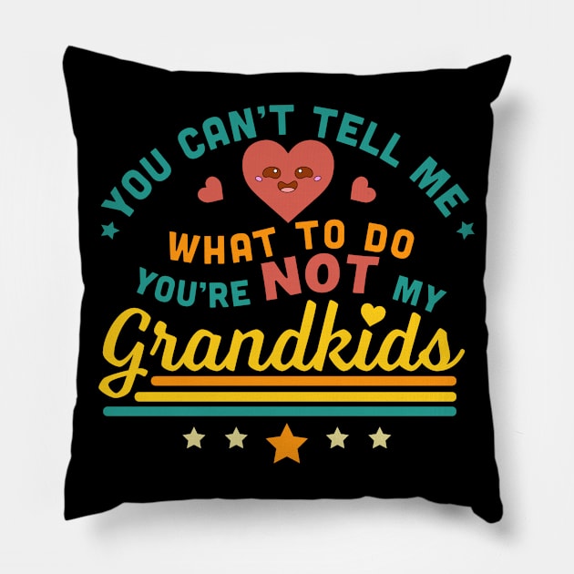 You Can't Tell Me What To Do You're Not My GrandKids Pillow by OrangeMonkeyArt