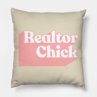 Retro 80s Styled REALTOR CHICK Typographic Design Pillow