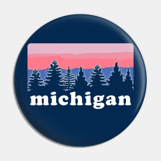 Northern Michigan Pine Tree Sunset Pin