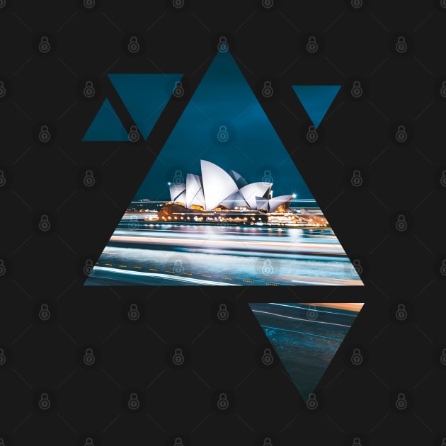 Sydney - geometric art black by Uwaki