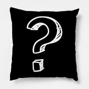 Question Mark White Pillow