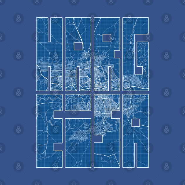 Hargeisa, Somalia Map Typography - Blueprint by deMAP Studio