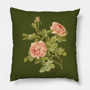 Vintage Rose Flower Pillow