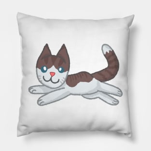 Floppy Cat [Brown And White Tabby] Pillow