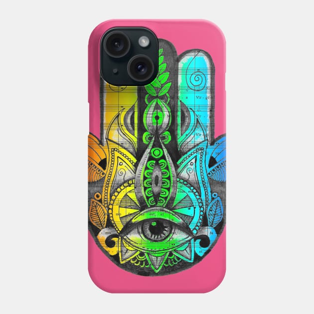 LGBT Hamsa Hand Yoga Tattoo Design Phone Case by Squidoodle