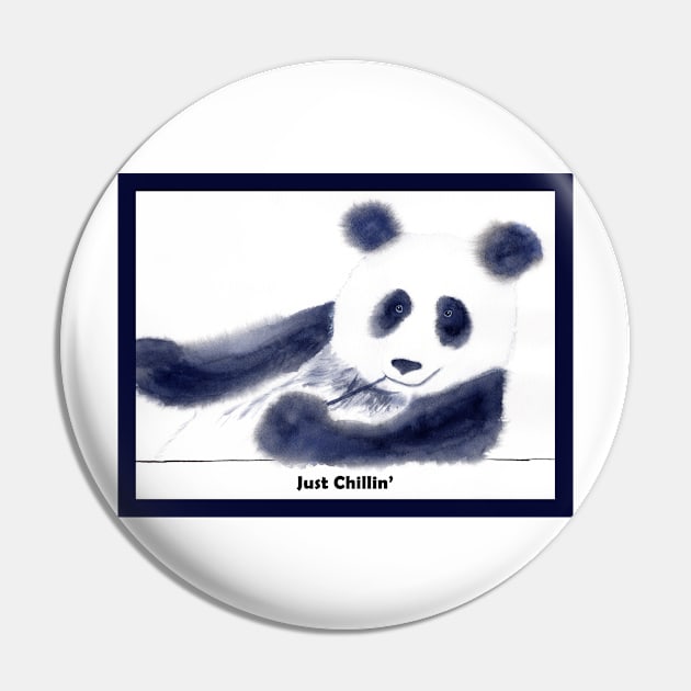 Just Chillin' cool Panda Bear Design Pin by Sandraartist