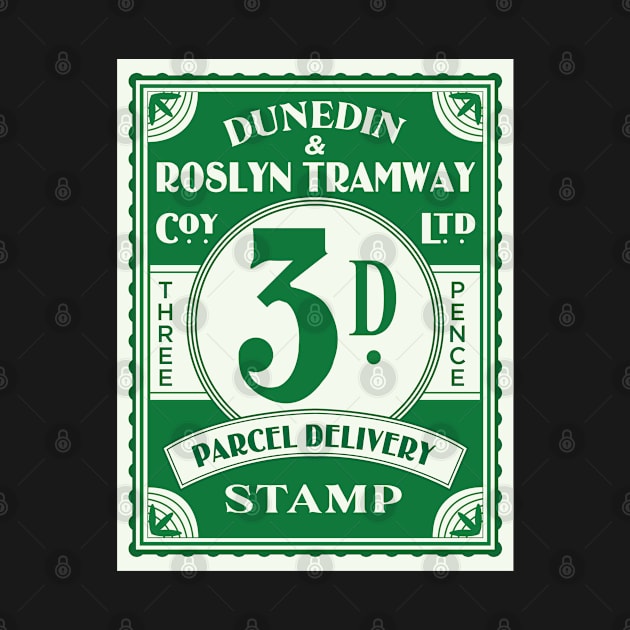 Vintage Dunedin (New Zealand) Parcel Delivery Stamp by 4amStudio