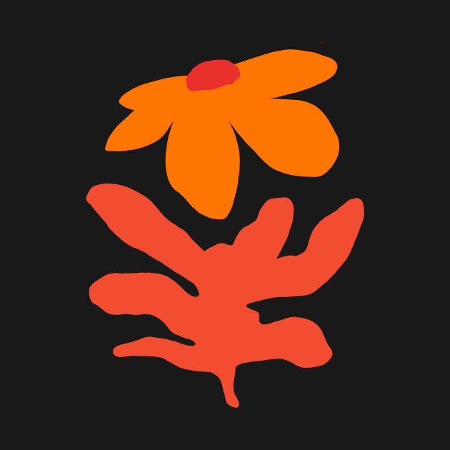 Retro Orange Flower by WorkTheAngle