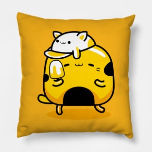 yellow cat hello summer Pillow