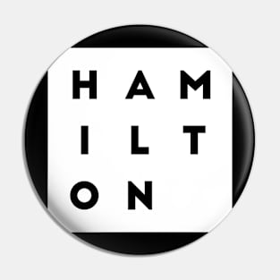 Hamilton | White square, black letters | Canada Pin