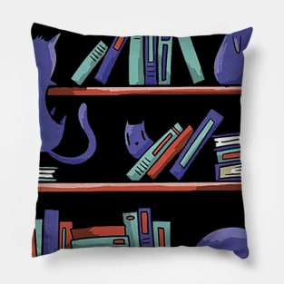 Cute cats sleeping in library Pillow