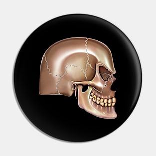 Angry Brown Skull Pin