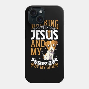 Jesus and dog - Jack Russel Terrier Phone Case