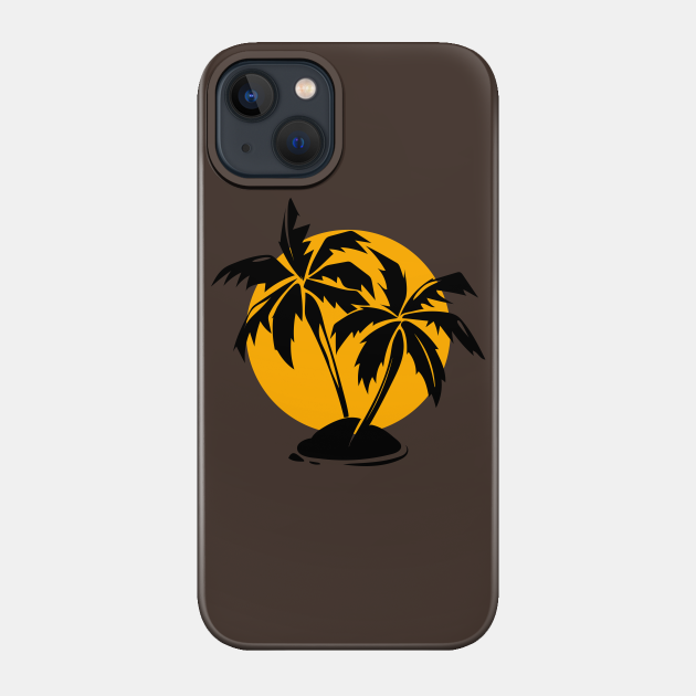 tropical Paradise Palm trees and sun - Tropical Paradise Palm Trees And Sun - Phone Case