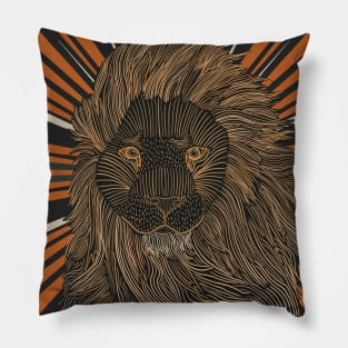 Lion Portrait | Male Lion | African Animal Gifts Ideas Pillow