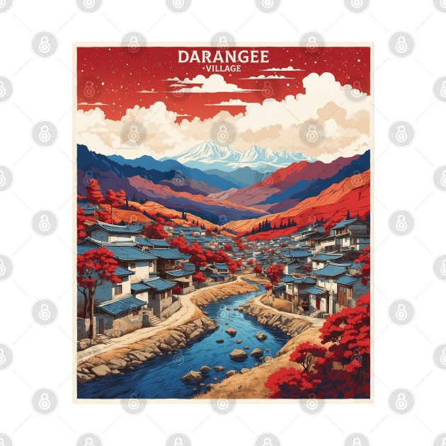 Darangee Village South Korea Starry Night South Korea Travel Tourism Retro Vintage by TravelersGems