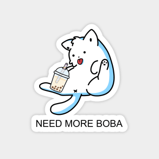 Lazy Kitty Needs More Boba! Magnet