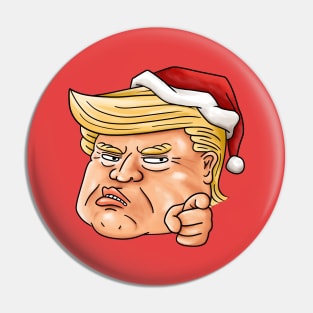 Grumpy Trump Santa Hat Pin