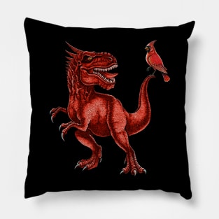 Red Cardinal T-Rex Pillow