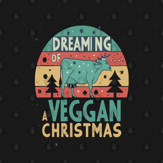 Cute Cow I'm Dreaming of a Vegan Christmas Funny Men Women by rhazi mode plagget