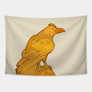 Magic gold crow Tapestry