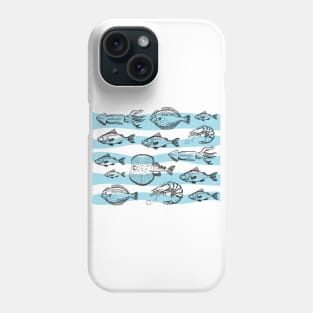 Sea Fishes - Hand Drawn - Striped Phone Case